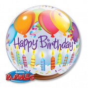 Воздушный шар Bubble «Happy birth day», 56 см