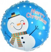 Фигурный шар круг «Счастливый снеговик», 46 см