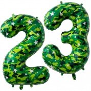 Фольгированный шар цифра 23 «Камуфляж», 86 см