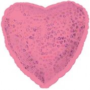 Фольгированный шар сердце голография «Розовое», 46 см